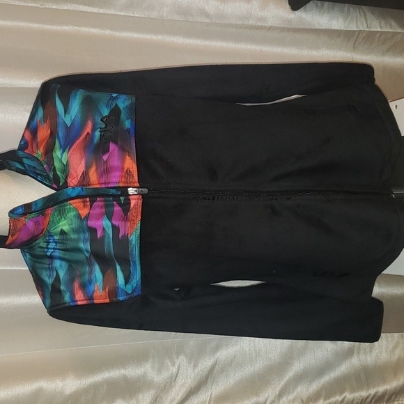 Fila Sport Womens Jacket with decorative nylon accent Lightweight Soft - Picture 1 of 8